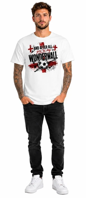 Adults Trash Water Colour You're My Wonderwall England Unisex White T-Shirt