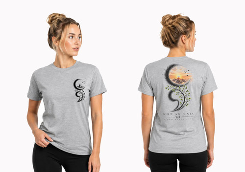 Womens Semicolon A New Beginning Mental Health Awareness Lady Fit Grey T-Shirt