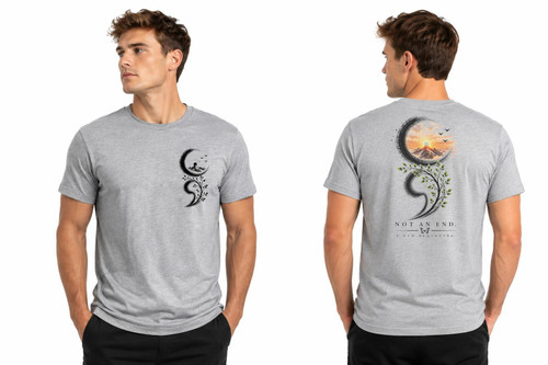 Adults Semicolon A New Beginning Mental Health Awareness Unisex Grey T-Shirt