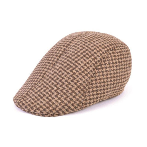 Adults Tweed Brown Flat Cap Victorian Fancy Dress Costume Headwear