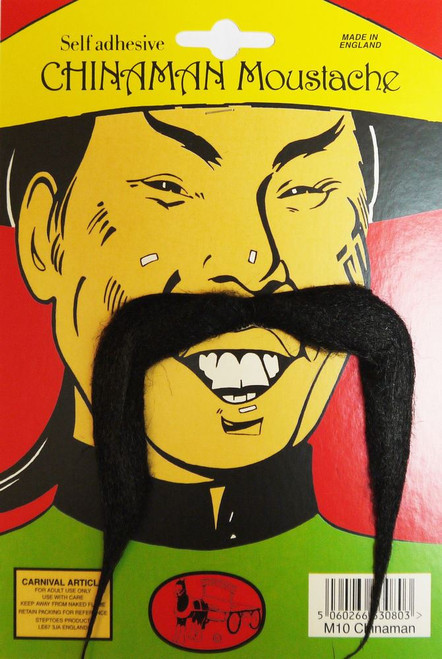 Adults Kung Fu Master China Man Chinese Style Moustache Fancy Dress Accessory