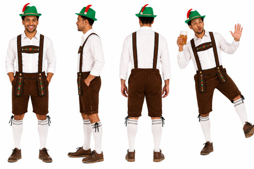 Adults Hansel Lederhosen Bavarian Beer Festival Oktoberfest Fancy Dress