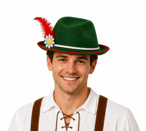 Adults Hansel Bavarian Tyrolean Alpine Hat Oktoberfest World Book Day Fancy Dress Headwear