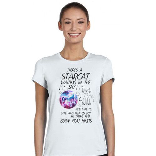 Womens Starcat No.1 1970s Glam Rock Music Lyrics Lady Fit White T-Shirt