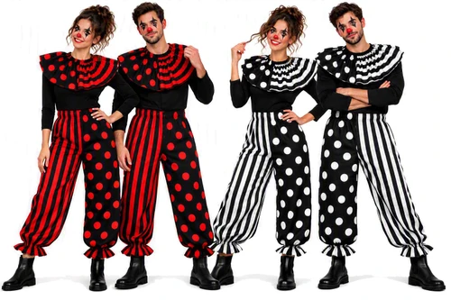 Adults Clown Pants Collar Halloween Sinister Circus Fancy Dress Costume Accessory