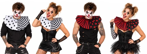 Adults 10" Diameter Polka Dot & Stripe Clown Ruff (Collar) Halloween Circus Fancy Dress Costume Accessory