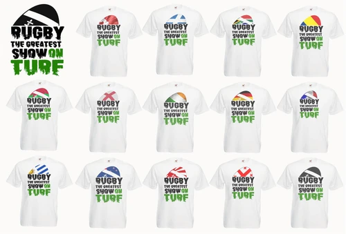 Adults The Greatest Show On Turf World Nations Rugby Sports Unisex White T-Shirt