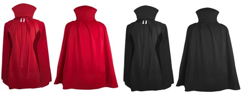 Adults 35" Length Transylvanian Vampire Dracula Devil Satan Cape With Stand Up Collar Halloween Fancy Dress Costume Accessory