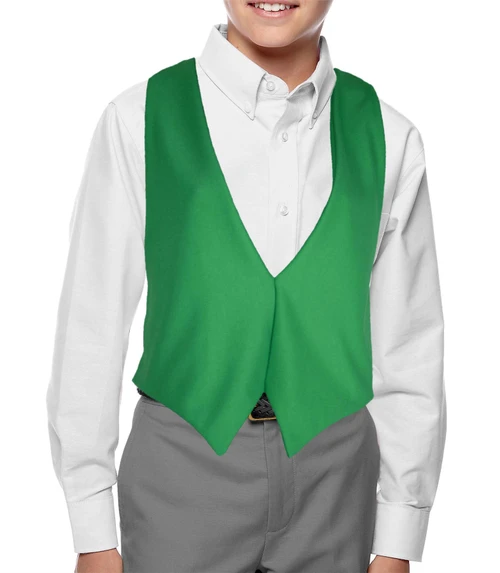 Childs Emerald Green Backless Waistcoat Ireland St Patricks Day Fancy Dress Costume Accessory [2 Sizes]