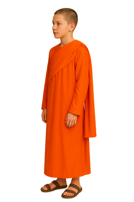 Childs Buddhist Monk Hare Krishna Shaolin Religious Fancy Dress Costume [Age 8-12 Years]