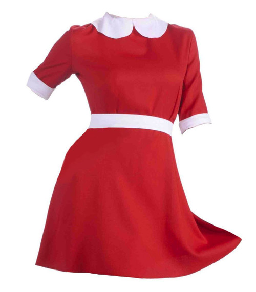Ladies Red & White Annie Dress Orphan Girl Fancy Dress Costume Ladies Red & White Annie Dress Orphan Girl Fancy Dress Costume