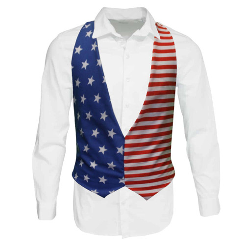 Childs USA American Independence Day 4th of July Stars & Stripes Backless Waistcoat Fancy Dress