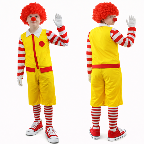 Childs Ronald The Clown Fast Food Halloween Circus Fancy Dress Costume [Age 10-12 Years]