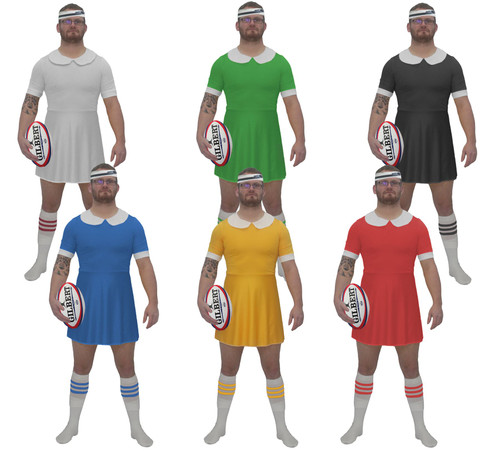 Adults Rugby Dress & Headband Nations Sports Supporter Stag Night Party Fancy Dress Adults Rugby Dress & Headband Nations Sports Supporter Stag Night Party Fancy Dress