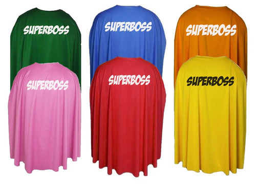 Adults 35" Super Boss Superhero Cape National Boss Day Fancy Dress