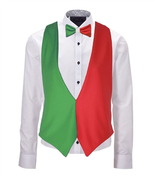 Adults Christmas Elf Backless Waistcoat & Bow Tie Santas Lil' Helper X-mas Set