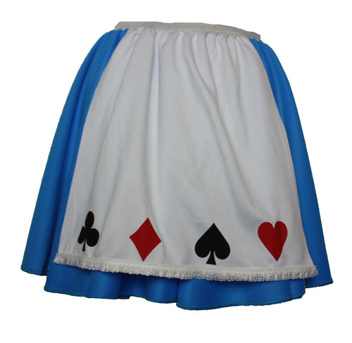 Alice 15" Length Skater Skirt Playing Card Decal Attached Apron Wonderland World Book Day Movie Fancy Dress Alice 15" Length Skater Skirt Playing Card Decal Attached Apron Wonderland World Book Day Movie Fancy Dress