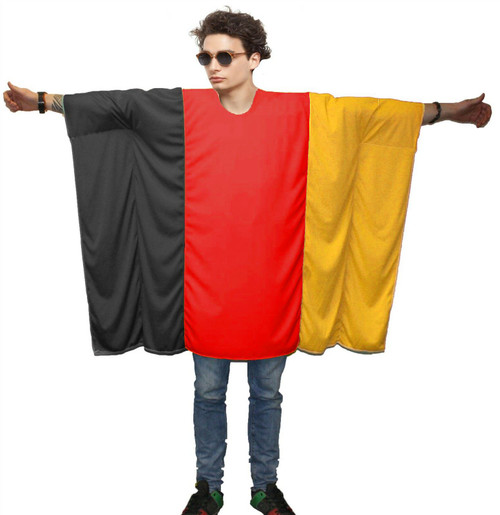 Adults Bundesflagge National Flag of Germany Supporters Poncho Fancy Dress Costume