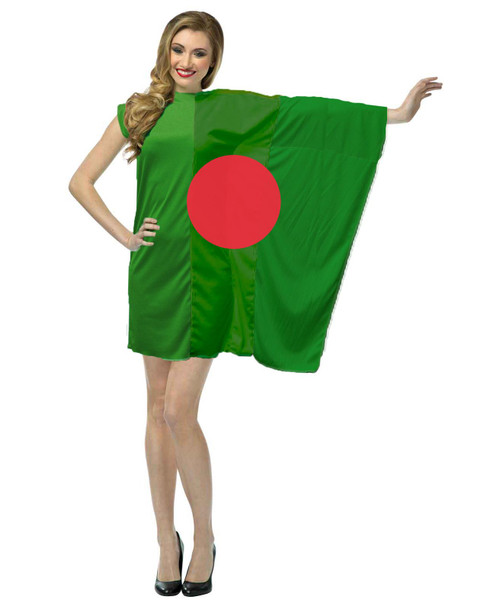 Adults Bangladesh National Flag Dress Patriotic Supporters Fancy Dress Costume [2 Sizes]