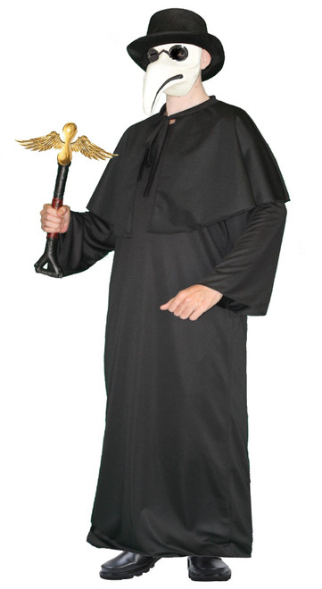 Adults Victorian Plague Doctor Top Hat Mantle Cape & Robes Halloween Fancy Dress Costume Adults Victorian Plague Doctor Top Hat Mantle Cape & Robes Halloween Fancy Dress Costume