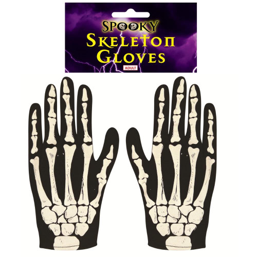 Adults Skeleton Bone Gloves Halloween Fancy Dress Costume Accessory Handwear