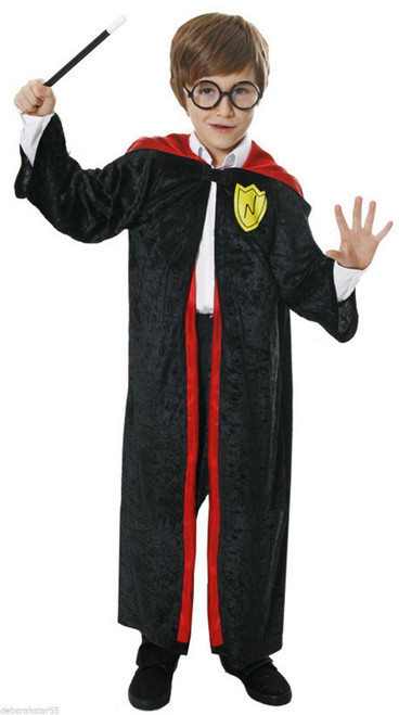 Childrens Wizard Boy Fancy Dress Kids Magician Costume
