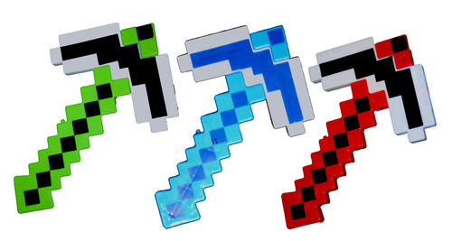 Flashing 8-Bit LED Pixel Block Survival Craft Kids Light-Up SFX Pickaxe Prop Flashing 8-Bit LED Pixel Block Survival Craft Kids Light-Up SFX Pickaxe Prop