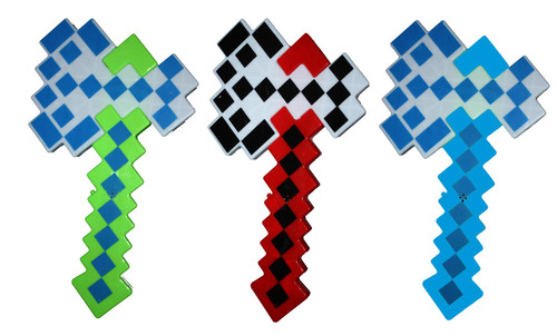 Flashing 8-Bit LED Pixel Block Survival Craft Kids Light-Up SFX Hatchet Axe Prop Flashing 8-Bit LED Pixel Block Survival Craft Kids Light-Up SFX Hatchet Axe Prop