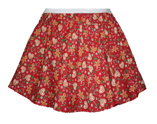 Adults 15" Length Festive Gingerbread Man Skater Skirt World Book Day Fancy Dress Adults 15" Length Festive Gingerbread Man Skater Skirt World Book Day Fancy Dress
