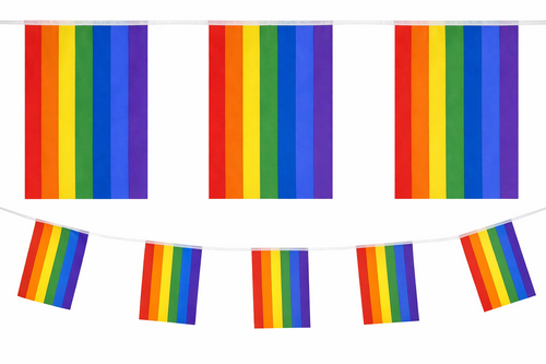 7 Metre 24 Flags Rectangular Rainbow Pride LGBTQ+ Gay Pride Bunting