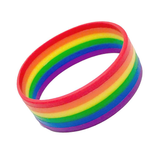 Rainbow Striped Multicoloured Gay Pride LGBTQ+ Rubber Wrist Band