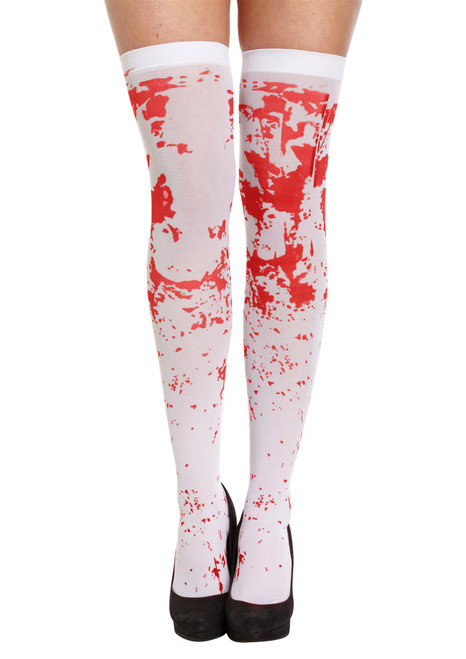 Adults Blood Soaked Hold Up Stockings Halloween Horror Fancy Dress Legwear