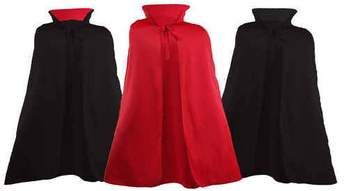 Adults 60" Length Cape Stand Up Collar Vampire Dracula Vlad Halloween Devil Cloak Fancy Dress Adults 60" Length Cape Stand Up Collar Vampire Dracula Vlad Halloween Devil Cloak Fancy Dress