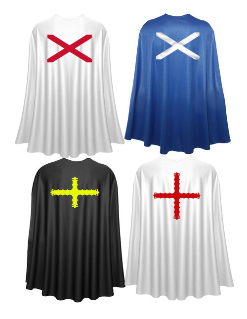 United Kingdom Patriotic Saints Cross Superhero Capes 4 Nations England Ireland Scotland Wales Patriotic Sports Supporters Fancy Dress [35" Length]