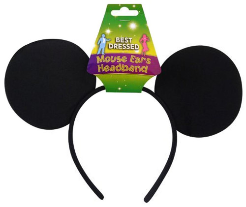 Black Mouse Ears on Headband Animals Nature Rodent Fancy Dress Costume Headwear