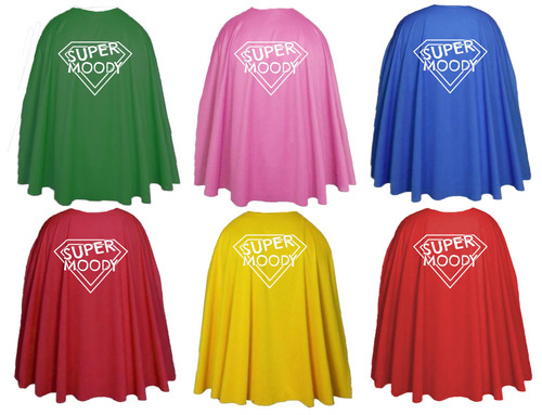 Adults Super Moody 35" Length Superhero Cape Joke Prank Fancy Dress Costume Accessory
