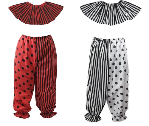 Adults Clown Pants Collar Halloween Sinister Circus Fancy Dress Costume Accessory