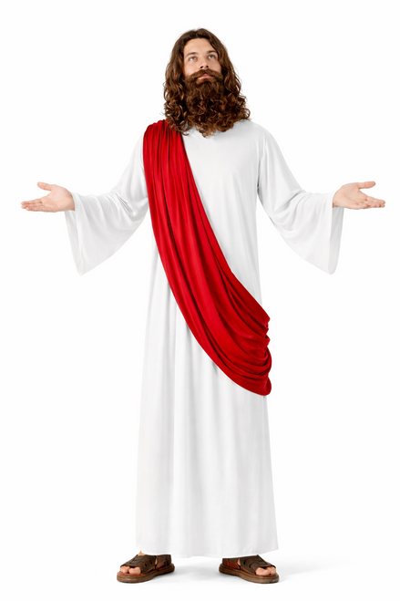 Adults Jesus Christ Robes Sash Wig & Beard Religious Easter World Book Day Fancy Dress Costume