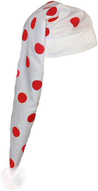 Adults Red & White Polka Dot Victorian Style Night Cap Fancy Dress Novelty Hat