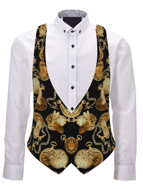 Childs Father Time Backless Waistcoat Steampunk Victorian Fancy Dress Accessory [Age 8-12 Years]
