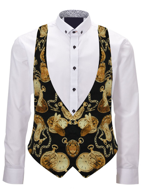 Unisex Father Time Steampunk Clockwork Backless Adults Waistcoat Fancy Dress Unisex Father Time Steampunk Clockwork Backless Adults Waistcoat Fancy Dress