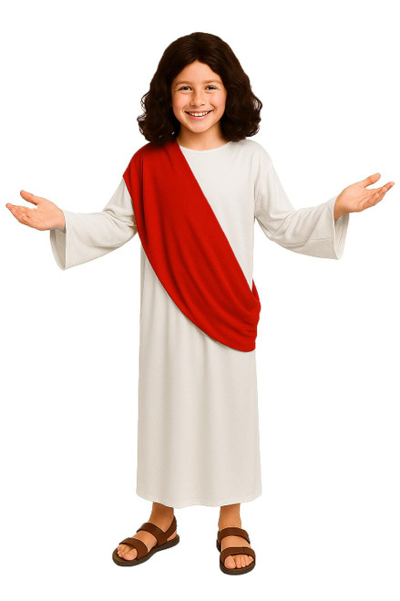 Childs Jesus Robes & Sash Easter World Book Day Religious Fancy Dress Costume [Age 8-12 Years]