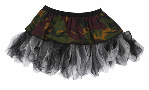 Adults Camouflage Army Military Soldier 12" Length Cyber Tutu Skirt Fancy Dress