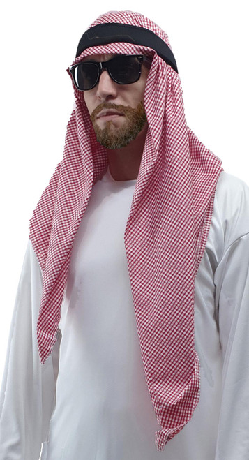 Adults Arabian Headpiece kaffiyeh Gutrah Shemagh Middle Eastern Fancy Dress