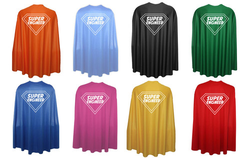 Adults 35" Length Super Engineer Scientific Mathematician Superhero Cape Fancy Dress