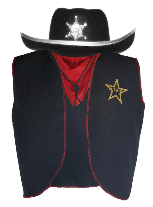 Childs Sheriff Wild West Cowboy Cowgirl Western Law Maker Fancy Dress Costume [2 Sizes]