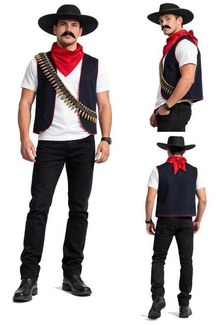 Adults Mexican Bandito Bandit Outlaw Wild West Fancy Dress Costume