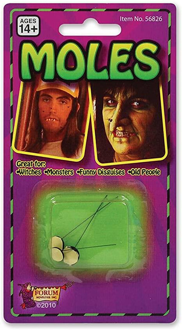 3x Hairy Moles Witch Costume Halloween Fancy Dress Accessory