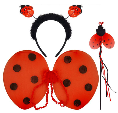 3 Piece Ladybird Wings Set Lady Bug World Book Day Insect Fancy Dress Costume Accessory