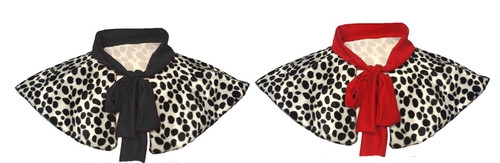 Adults Cruella Dalmatian Dog Animal Print Faux Fur Shawl World Book Day Halloween Movie Fancy Dress Costume Accessory